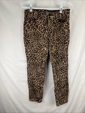 Express - Women’s Jeans - Leopard Brown and Black - Size 6 - Ankle High Rise